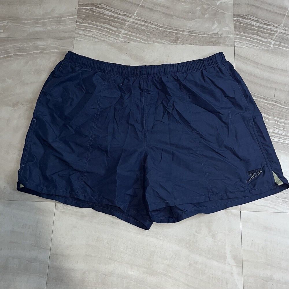 Speedo Swim Trunks Blue Mens L Accent Hybrid Activewear Shorts Mesh Liner